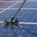 Are there any safety risks associated with cleaning solar panels?